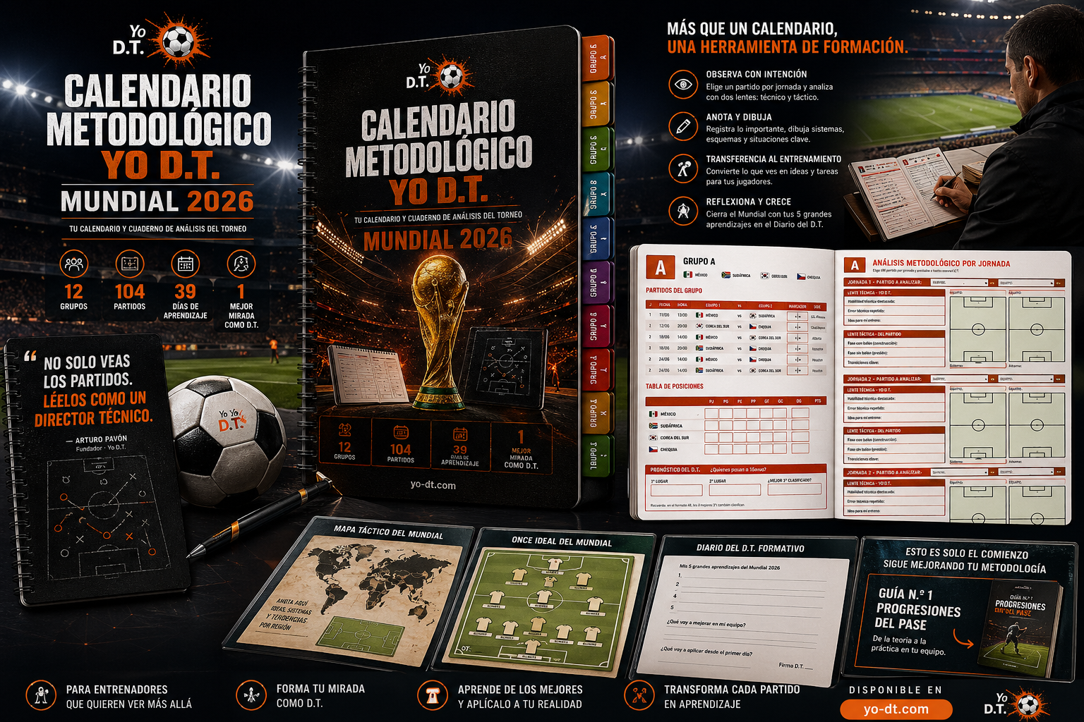 Calendario Metodológico Yo D.T. Mundial 2026 - vista del cuaderno