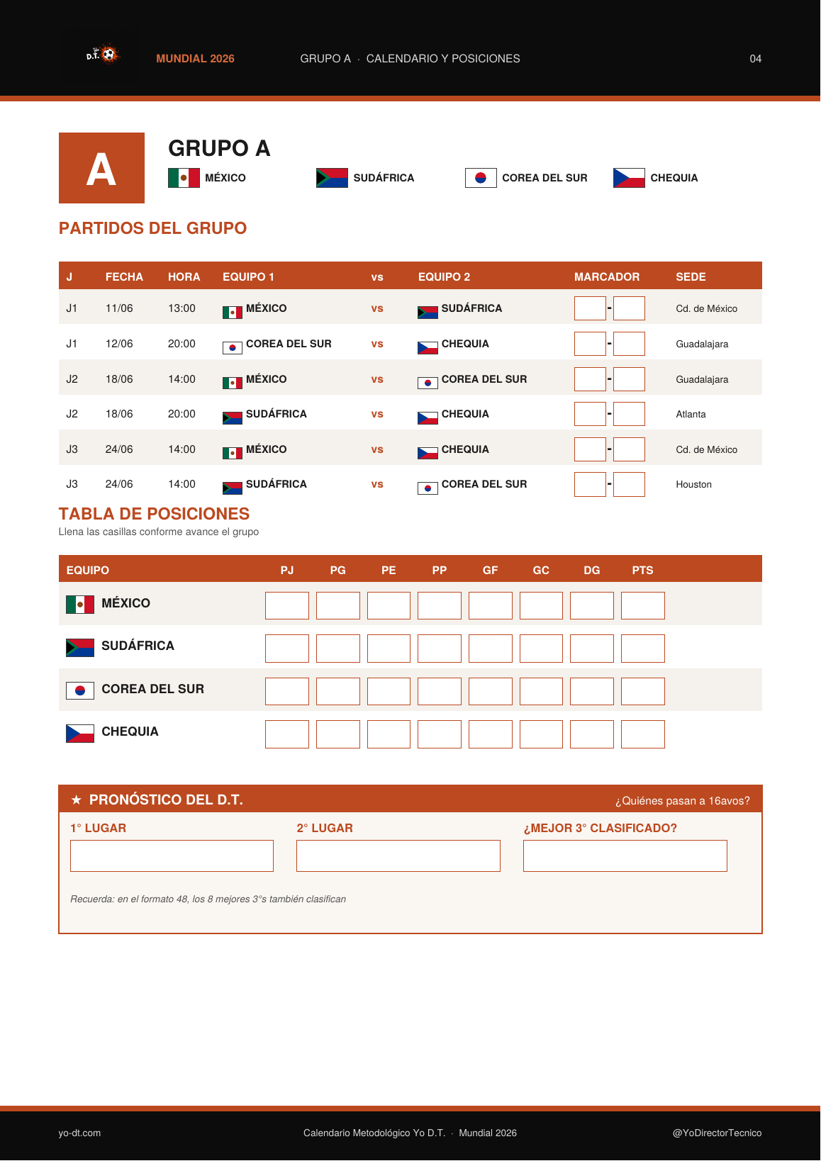 Página de grupo del calendario